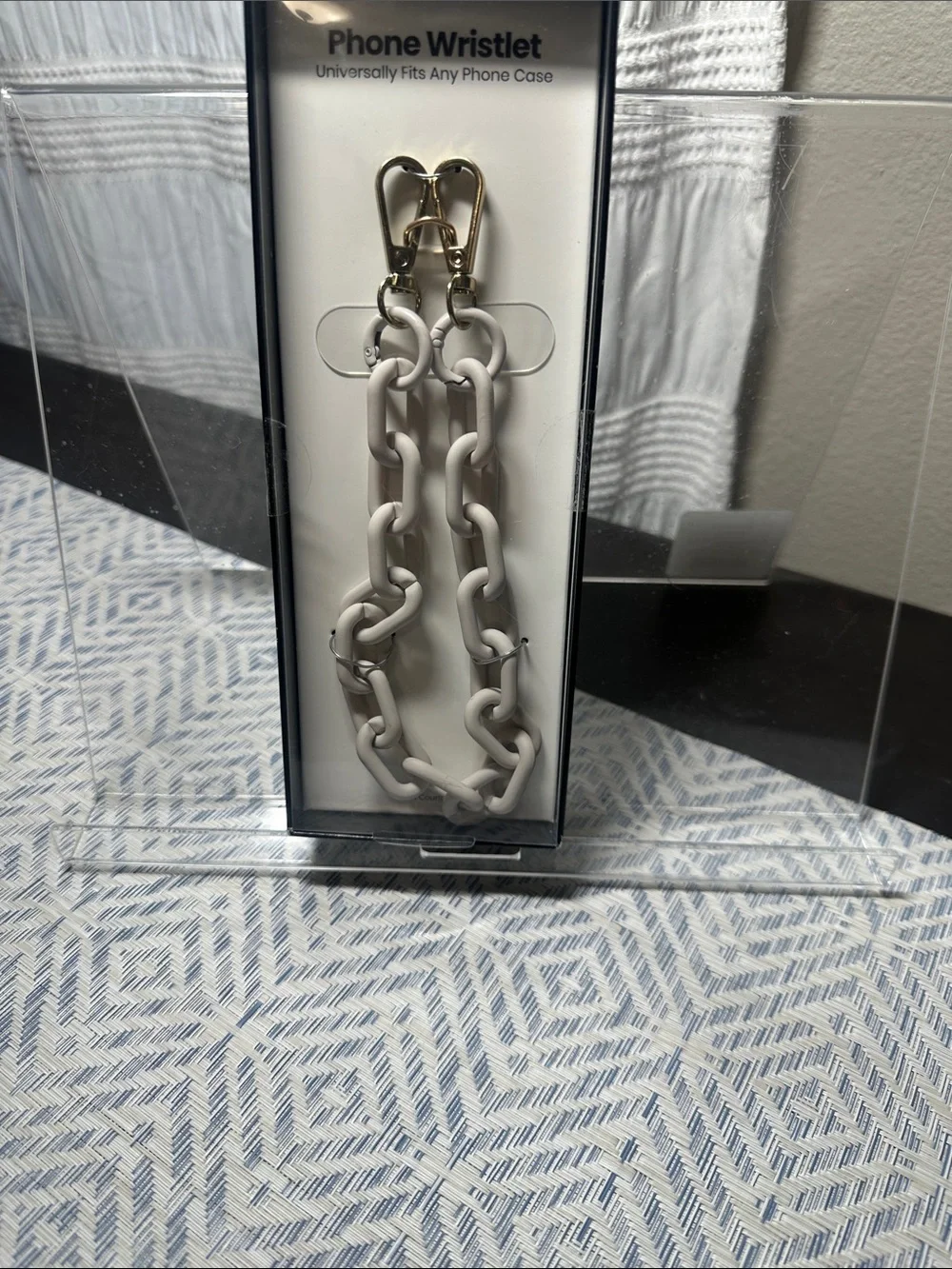 Gray Phone Wristlet Chain with Gold Clips - NWT